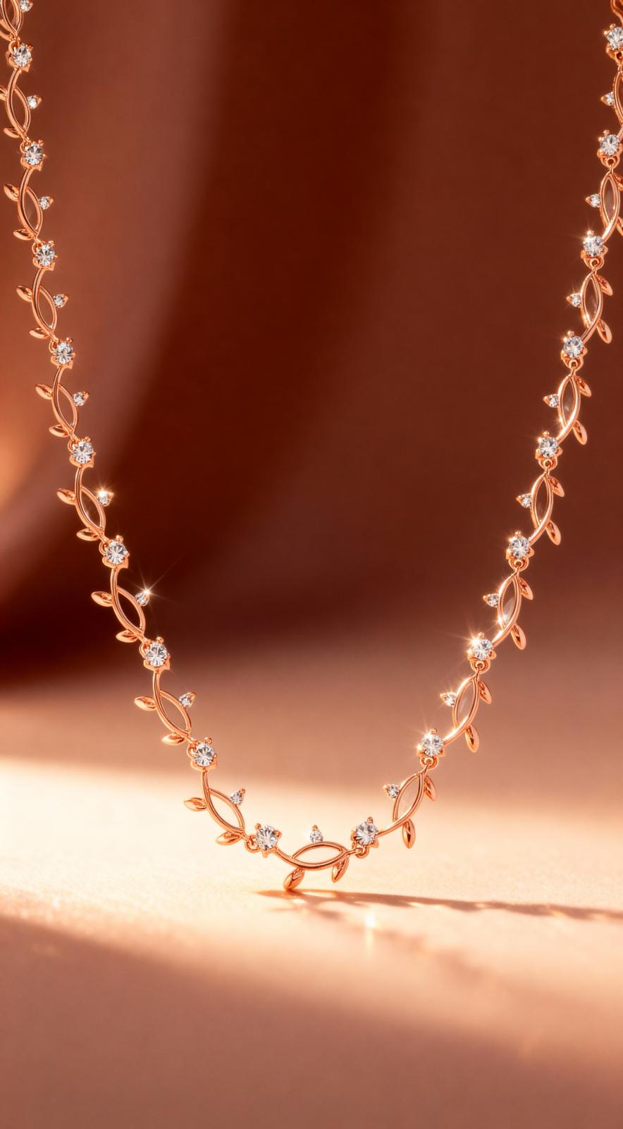 Rose Gold Tone Vineyard Necklace